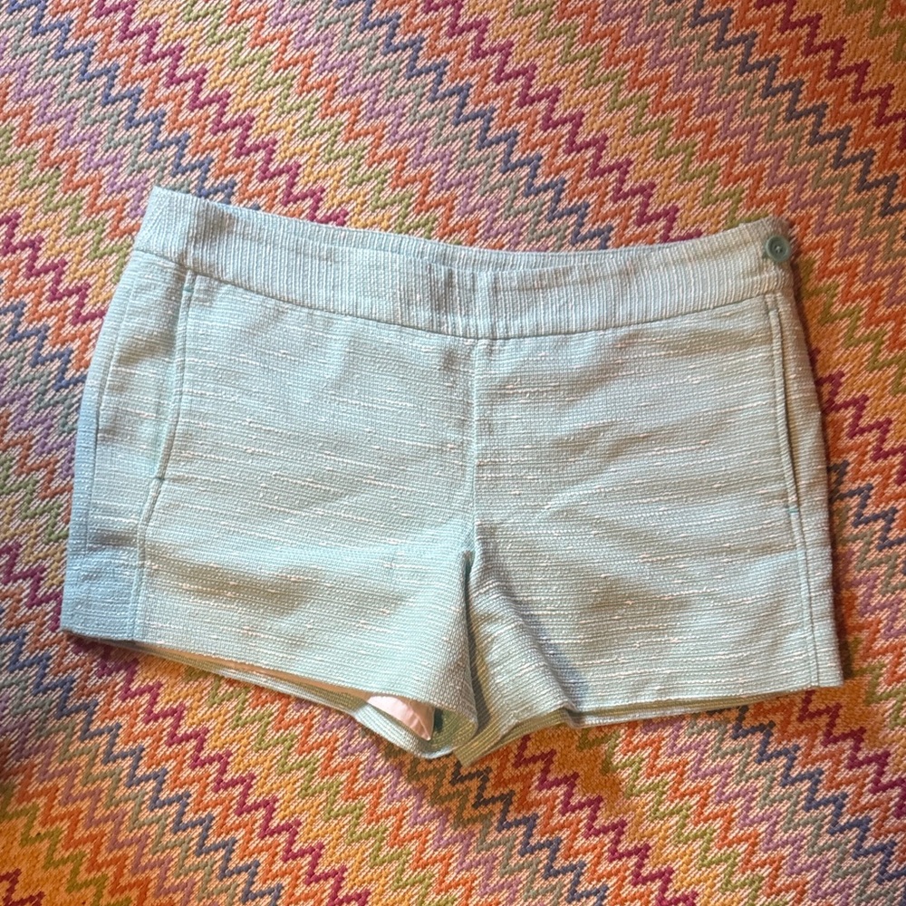 Lilly Pulitzer teal tweed shorts size 14